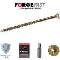 ForgeFast Elite Low-Torque Woodscrew, bronze finish, countersunk head, sharp point, 3.5 x 50mm, box of 200 screws.