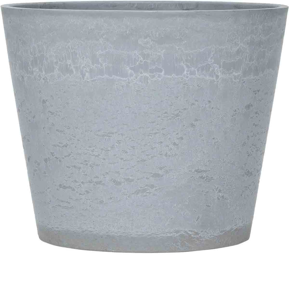 Grey marble effect planter with a tapered design, made from durable material, measuring 41 cm in diameter, ideal for indoor or outdoor gardening.