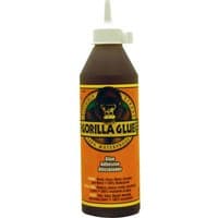 Gorilla General Purpose Waterproof Glue in brown bottle with orange label and white nozzle.