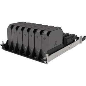 Black metal rack mount brackets designed for HP Mini Chassis, featuring multiple slots for secure installation of hardware components.