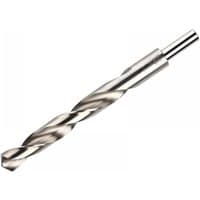 Irwin HSS reduced shank drill bit, 12mm diameter, silver, spiral flute design, 151mm overall length, 101mm working length.