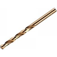 Gold-toned Irwin HSS cobalt drill bit, 7.0mm diameter, spiral fluted design, 109mm overall length.
