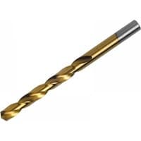 Gold titanium-coated Irwin drill bit, 13.0mm diameter, with spiral flutes and silver shank.