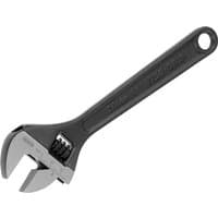 Black and silver Irwin adjustable wrench with steel handle, 200mm length, featuring a hole at the handle's end.