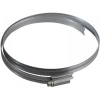 Zinc-protected Jubilee hose clip, 9.5MS, silver, adjustable size 210-242mm, with screw mechanism and ridged band.