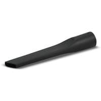 Black Karcher crevice tool with a narrow, elongated nozzle and smooth finish, designed for precision cleaning.