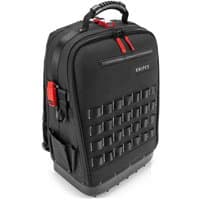 Black Knipex tool backpack with red accents, multiple compartments, and a sturdy handle.