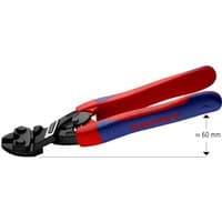 Knipex CoBolt compact bolt cutter with red and blue handles, black cutting jaws, and a 60mm cutting capacity.