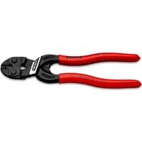 Black Knipex CoBolt compact bolt cutter with red ergonomic handles and angled cutting edges.