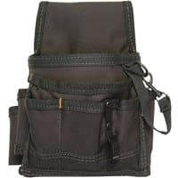 Black Kuny's electrician's pouch with 9 pockets, reinforced stitching, and adjustable strap.