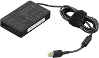 Lenovo 36200124 power adapter in black, featuring a compact rectangular design, a 65 W output, and a black cable with a yellow connector.