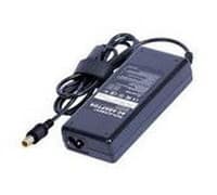 Black Lenovo 40Y7672 power adapter with a 90W capacity, featuring a rectangular design, a textured surface, and a coiled power cable with a cylindrical connector.