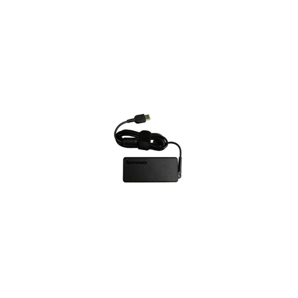 Black Lenovo 45W power adapter with a compact design, featuring a detachable cable and a USB connector for indoor use.