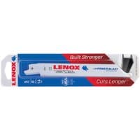 Lenox 14TPI thick metal cutting reciprocating saw blades in white packaging with blue and red branding.