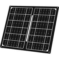 Black LogiLink PA0339 solar panel, 7W, with dual rectangular grid pattern and corner mounting holes.