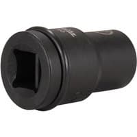 Black Makita 1" drive deep hexagon impact socket with a smooth finish and engraved branding.