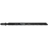 Black Makita B-33 jigsaw blade for metal and plastic cutting, featuring fine teeth and labeled with model number B-10447.