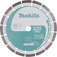 Makita Diamak segmented diamond cutting disc with silver segments and teal center featuring Makita logo.