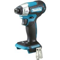Makita DTD157 blue and black cordless brushless impact driver with ergonomic grip and compact design.