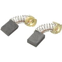 Makita carbon brush set CB448 with rectangular black brushes and coiled metal springs with brass connectors.