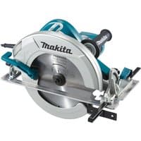 Makita HS0600/2 270mm circular saw, teal and silver body, large blade, ergonomic handle, 230V power.