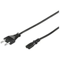 Black Noname 2-pin EU power cord, 1.8 meters long, with a standard European plug and figure-eight connector.