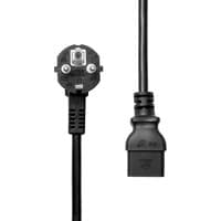 Black ProXtend 0.5m power cable with angled Type F Schuko plug and C19 connector.