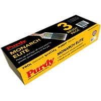 Yellow and black Purdy Monarch Elite Brush Pack box containing three professional paintbrushes.