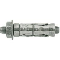 Rawlplug M12/15P Rawlbolt Projecting, silver metal anchor bolt with hex nut and washer, Qty 5.