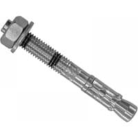 Rawlplug R-XPT plated throughbolt, M12 x 125mm, silver with threaded shaft and hexagonal nut.