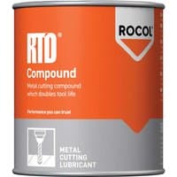Rocol RTD Cutting Compound Paste in a silver and orange tin with bold white text and a metal cutting lubricant label.