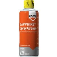 Rocol Sapphire Spray Grease, orange can with yellow cap, bold white text and Rocol logo.