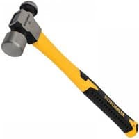 Yellow and black Roughneck ball pein hammer with fibreglass shaft and dual metal heads, 1.36Kg (48Oz).