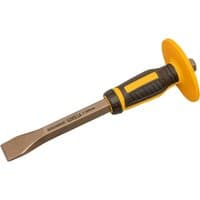 Roughneck Gorilla Cold Chisel with yellow non-slip hand guard and black grip handle.