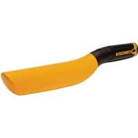Yellow and black Roughneck Pro Bossing Stick with ergonomic handle and curved blade.