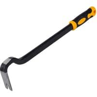 Black and yellow Roughneck Roofing Gorilla Bar Hammer with curved claw and ergonomic grip handle.