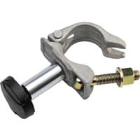 Scangrip Work Light Scaffolding Bracket, silver metal clamp with black knob and adjustable screw mechanism.