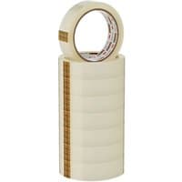 Pack of 8 Scotch 508 transparent tape rolls, each 19mm x 66m, stacked vertically with red and gold label.