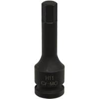 Black Sealey 1/2" drive hexagon brake caliper socket with H11 marking and durable Cr-Mo construction.