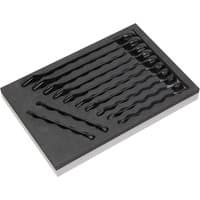 Sealey 12 Piece Combination Spanner Set in black foam module tray, featuring various sizes of polished chrome spanners.