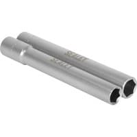 Sealey 2 Piece 3/8" Drive Extra Deep Hexagon Socket Set, silver, elongated design with hexagonal openings.