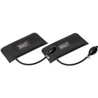 Black Sealey 2 Piece Panel Bag Set with inflatable air pump and Sealey logo on each bag.