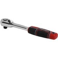 Sealey 3/8" Drive Flip Reverse Ratchet with polished chrome finish and red-black ergonomic handle.
