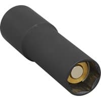Black Sealey 3/8" drive strut nut socket with a cylindrical shape and hexagonal opening for Tesla vehicles.