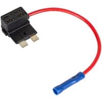 Black Sealey circuit fuse holder link with red wire and blue connector.