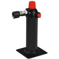 Black Sealey electronic micro soldering torch with red ignition button and textured grip.