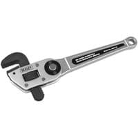 Red and black Sealey heavy duty multi-angle pipe wrench with adjustable jaw and ergonomic handle.