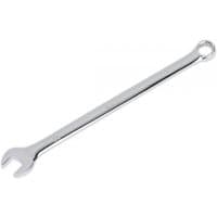 Silver Sealey extra-long combination spanner, 12mm, with open-end and ring-end design, polished chrome finish.