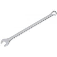 Extra-long silver combination spanner, 19mm, with open-end and ring-end by Sealey.