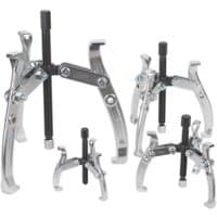 Sealey AK79 gear puller set with three silver triple-leg pullers and black central screws in varying sizes.